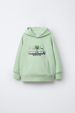 ZARA ХУДИ С ПРИНТОМ «МАЙНКРАФТ» © MOJANG AB.™, ЯБЛОЧНО-ЗЕЛЕНЫЙ