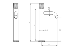 Смеситель для умывальника высокий Boheme STICK MRAMOR 122-CR-MR-W