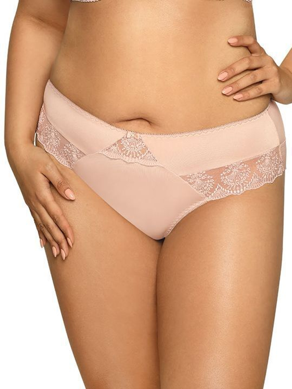 Трусы-слипы с кружевными вставками (Размер: XXL) (Цвет: белый)