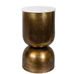 Кофейный столик Антик белый мрамор, Ø32х50 см