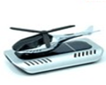 Ароматизатор-игрушка -на торпеду- Вертолет - солн батар (жидк)- YC-125SL серебристый