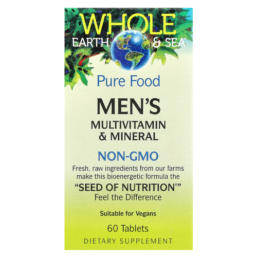 Natural Factors, Whole Earth & Sea®, мультивитамины и минералы для мужчин, 60 таблеток