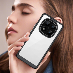 Усиленный чехол для Xiaomi Redmi Note 14 Pro+, увеличенные защитные свойства, мягкий отклик кнопок, боковые рамки черного цвета