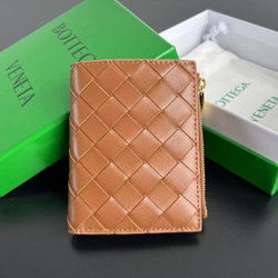 Bottega Veneta Small Intrecciato Bi-Fold Zip Wallet