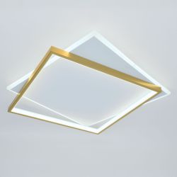 Светильник потолочный светодиодный ЭРА Модерн Lima CLL-1-82 3K-6,5K RC WH+GD с ДУ белый-золото