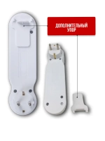 Тройник с выключателем на 3 розетки разветвитель, тройник электрический 16А, с заземлением, белый