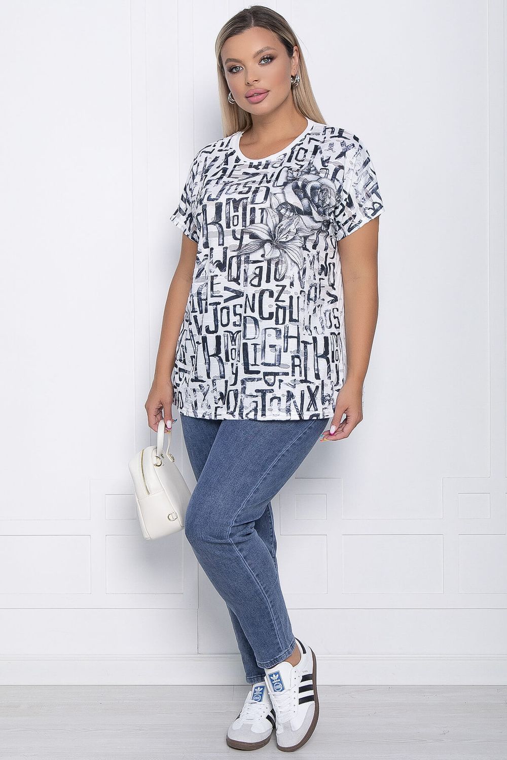 Блуза Асия (белая/буквы) Б10851 LT Collection