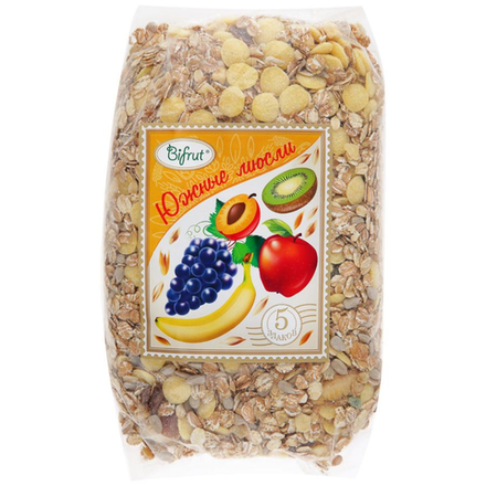 Мюсли зерновые Южные Bifrut 5 злаков 500 гр