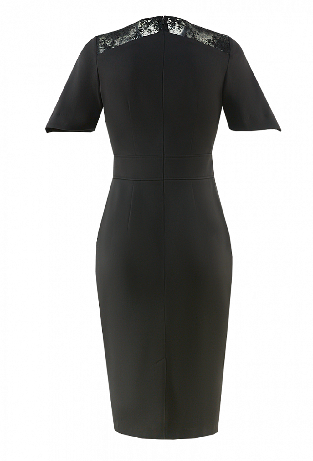 Платье-футляр из костюмной ткани чёрное 08-03-20 SS