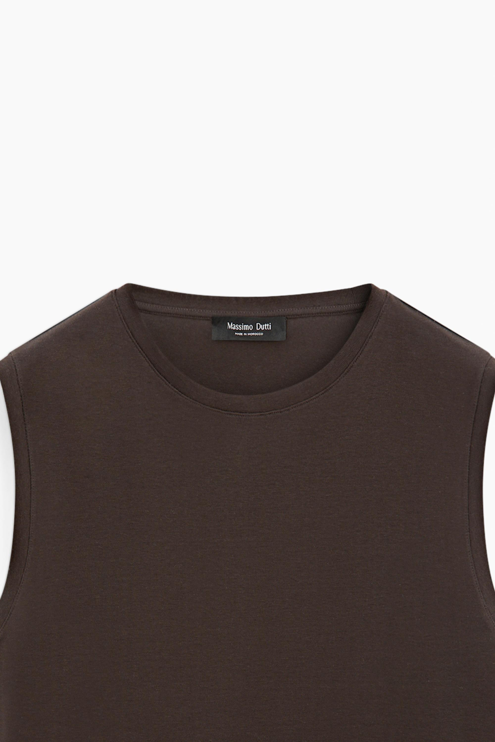 Massimo Dutti Топ без рукавов из 100% хлопка, шоколадный
