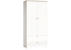 Шкаф Эльга белый шагрень / дуб белый exclusive