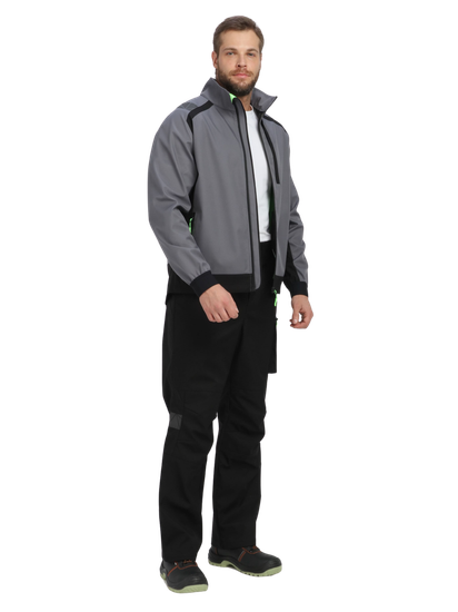 Куртка "ProfLine Leader" (серый/черный), тк.Софтшел