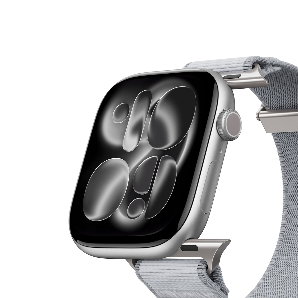 Ремешок светло-серого цвета с магнитной фиксацией для смарт часов Apple Watch размером 42, 44, 45, 46, 49MM, серия Strap (YM Series) от Dux Ducis