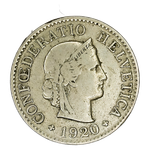 Switzerland, 5 Rappen, 1920 – Libertas Series, VF