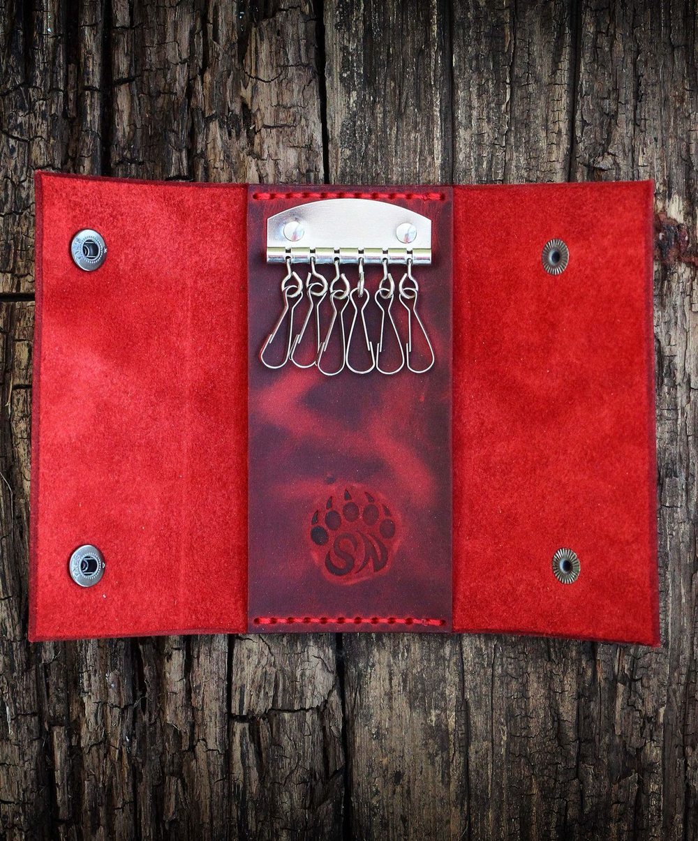 Кожаный карабин для ключей