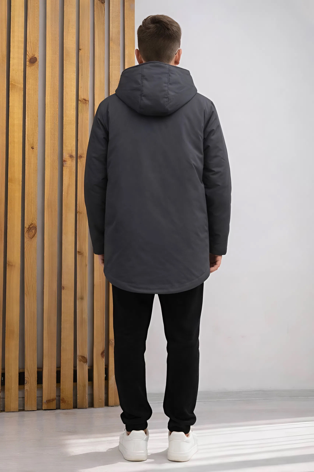 Парка демисезонная для мальчика "HN-10" темно-серый