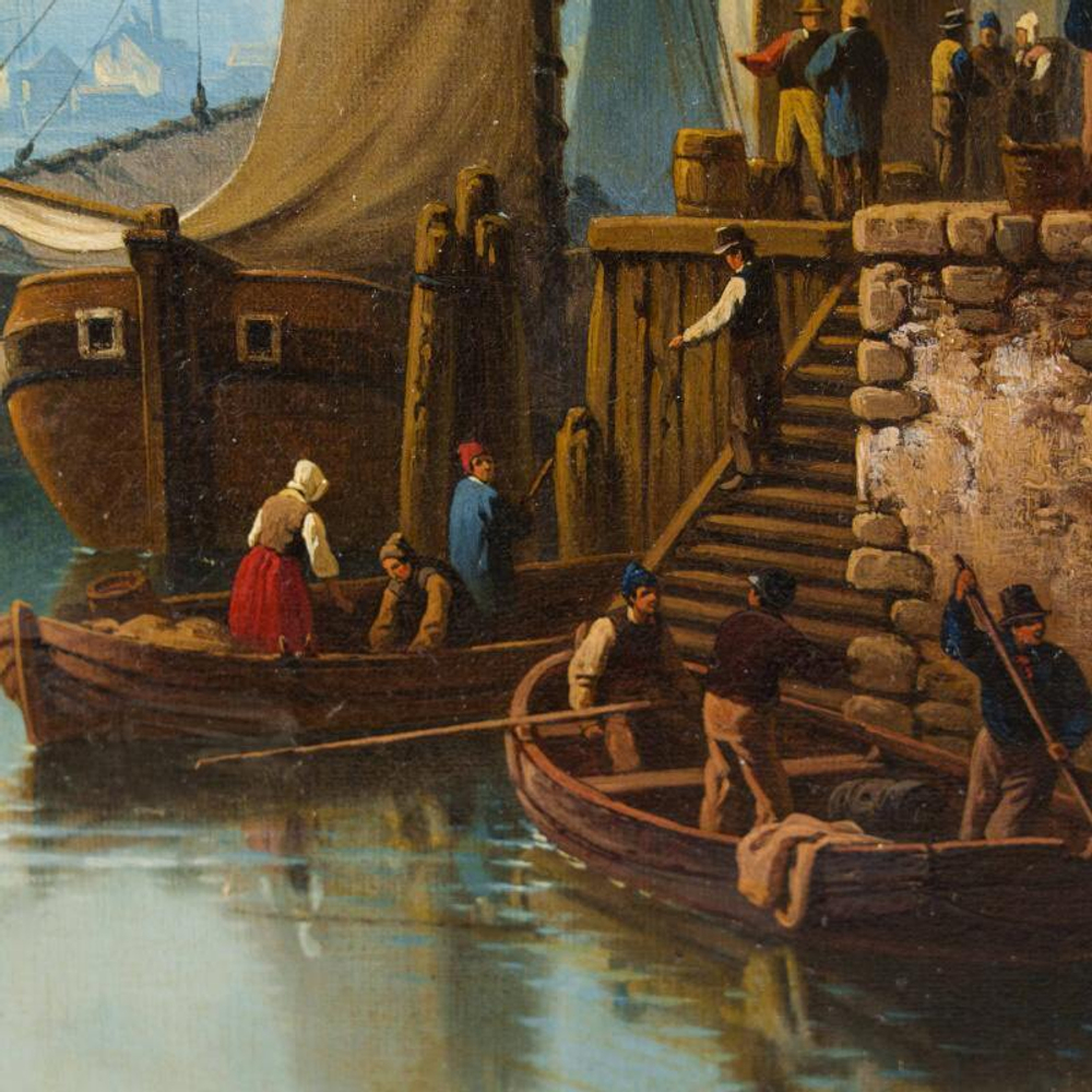 Картина  «Вид портового города / ANSICHT EINER HAFENSTADT»