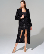 Удлиненный кардиган из премиального твида с вышивкой стеклянным бисером