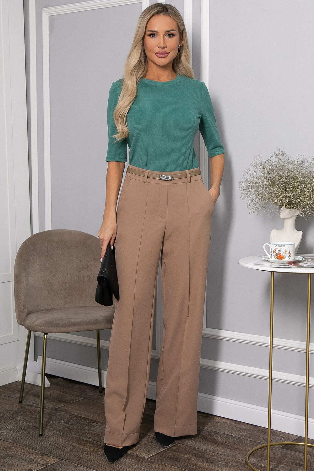 Блуза трикотажная Лиза (зеленая) Б14367-48М LT Collection