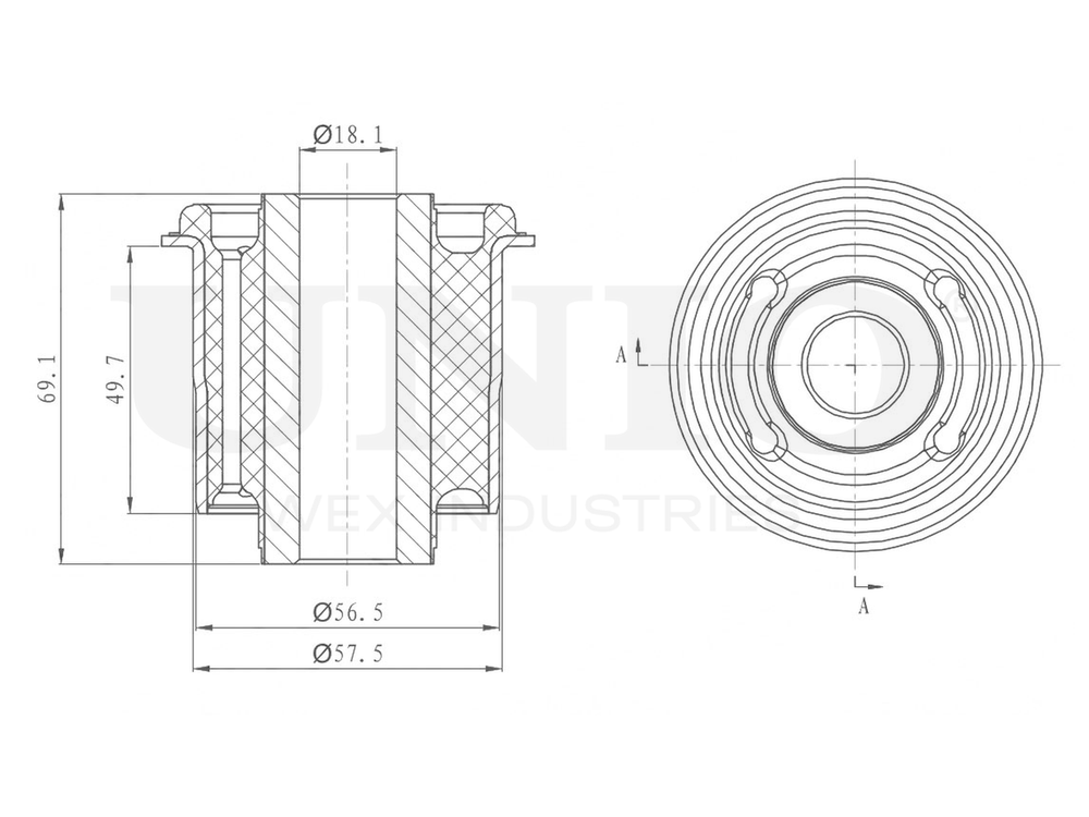 Сайлентблок задний переднего нижнего рычага UNIO RMP-20572