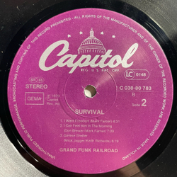 Винтажная виниловая пластинка LP Grand Funk Railroad Survival (Германия 1980)
