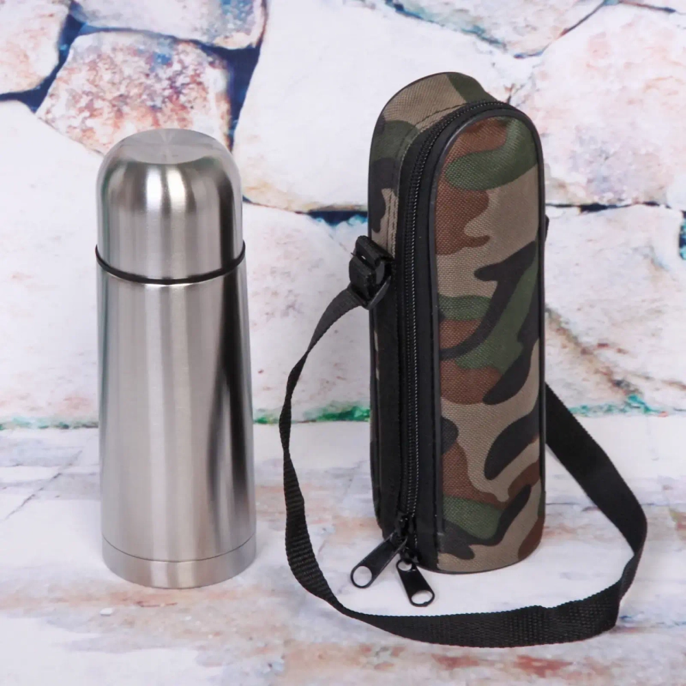 Термос металлический 350мл в чехле «Хаки»