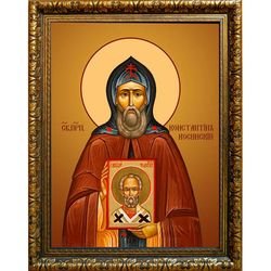 Константин Косинский, Старорусский преподобный. Икона на холсте.