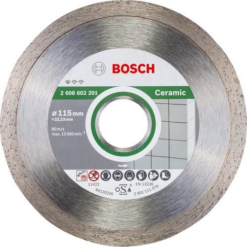 Алмазный отрезной круг по керамике Bosch Standard for Ceramic 115x22.23x1.6x7 мм 2608602201