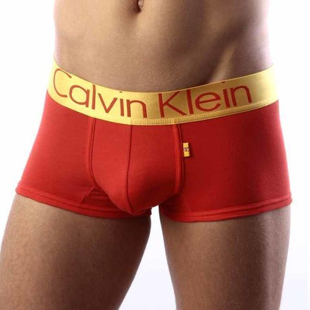 Мужские трусы боксеры Calvin Klein Spain Красные с золотой резинкой Испания