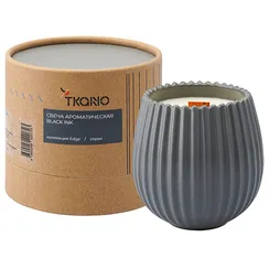 Свеча ароматическая с деревянным фитилём black ink из коллекции edge, серый, 60 ч