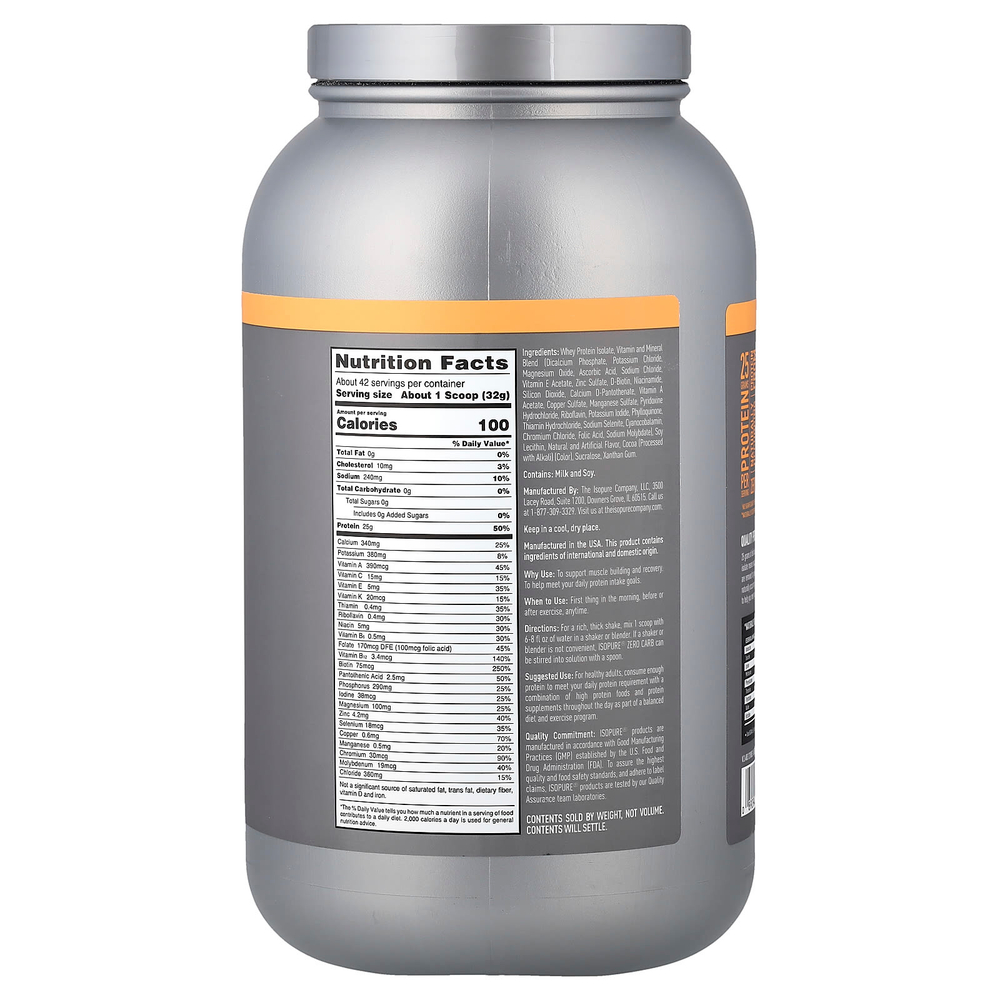 Isopure, протеиновый порошок без углеводов, со вкусом ванили и соленой карамелью, 1,36 кг (3 фунта)