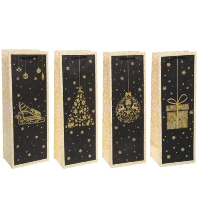 Пакет под бутылку «Новогоднее чудо» 12*35*9 см