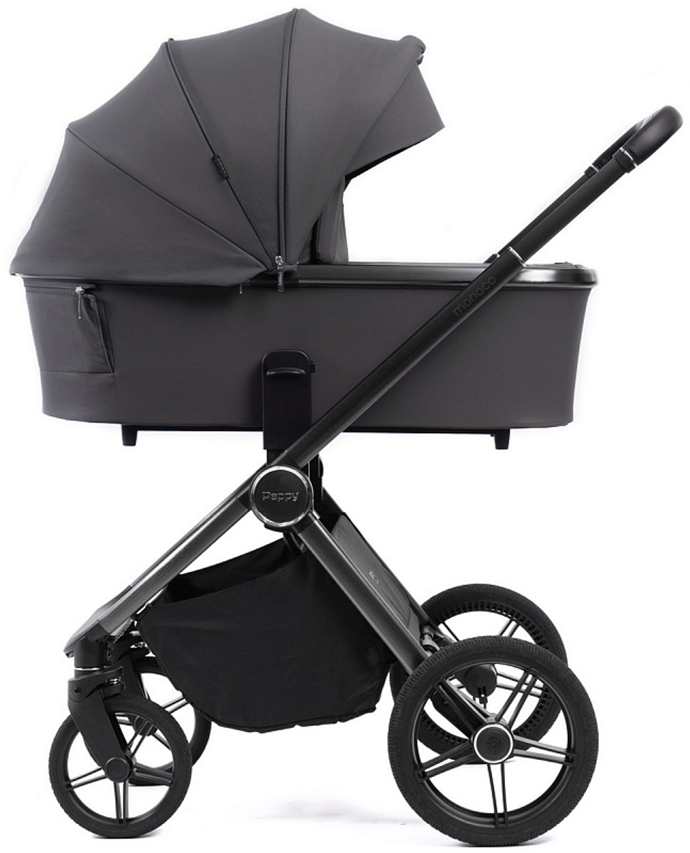 Детская коляска Peppy Monaco 3 в 1 с автокреслом Verona Beige Antrazit (графитовый), рама серая