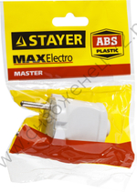 STAYER белая 6А/220В 1300Вт Вилка прямаяMAXElectro (55150-W)