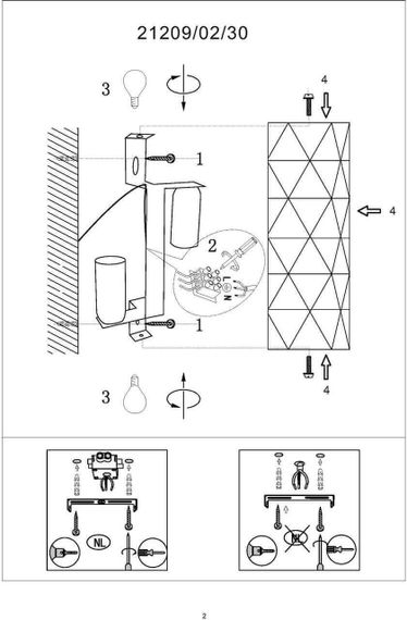 Настенный светильник Lucide Otona 21209/02/30