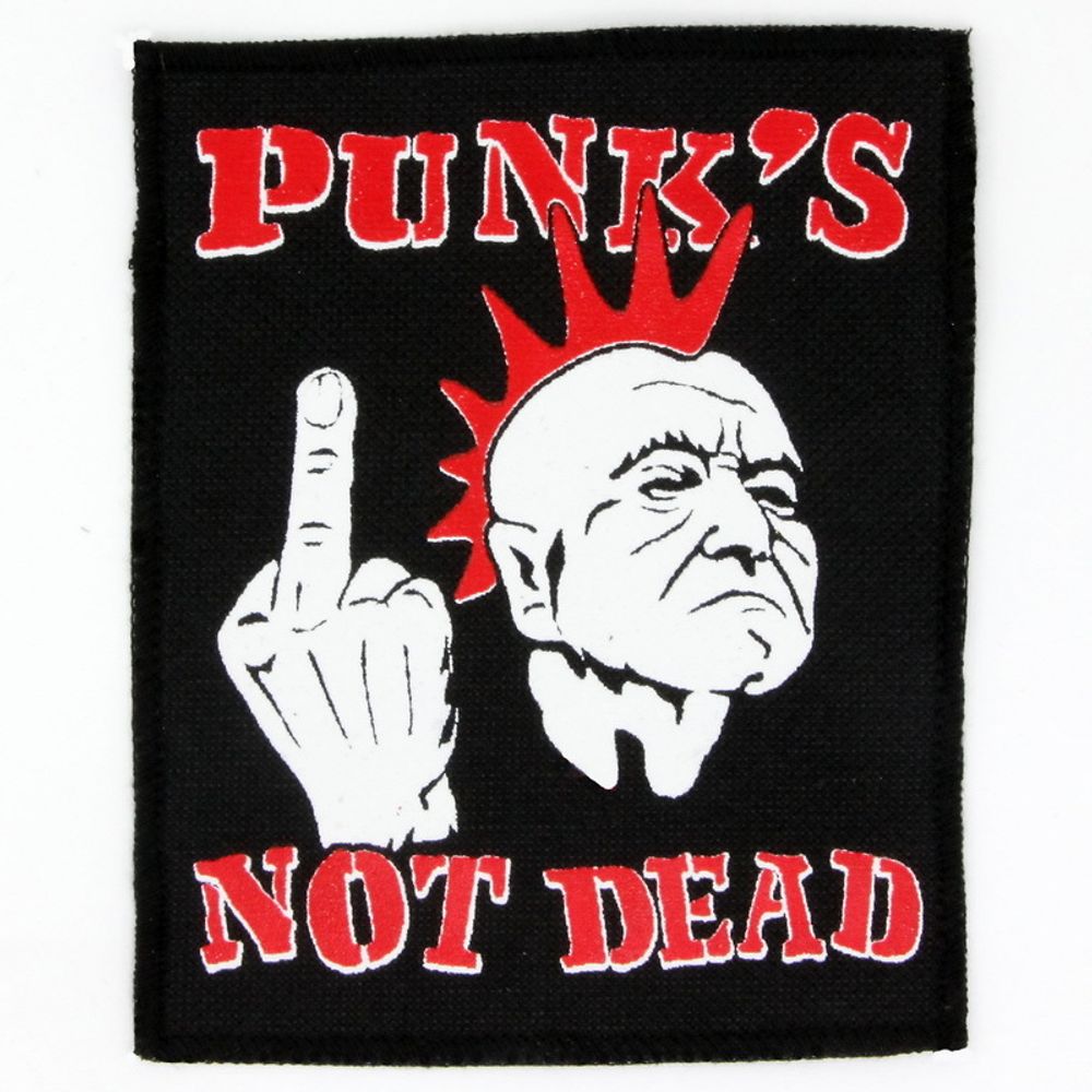 Нашивка Punks Not Dead Средний палец (90X110)