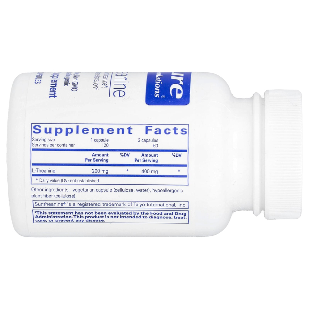 Pure Encapsulations, L-теанин, 120 капсул (200 мг на капсулу)