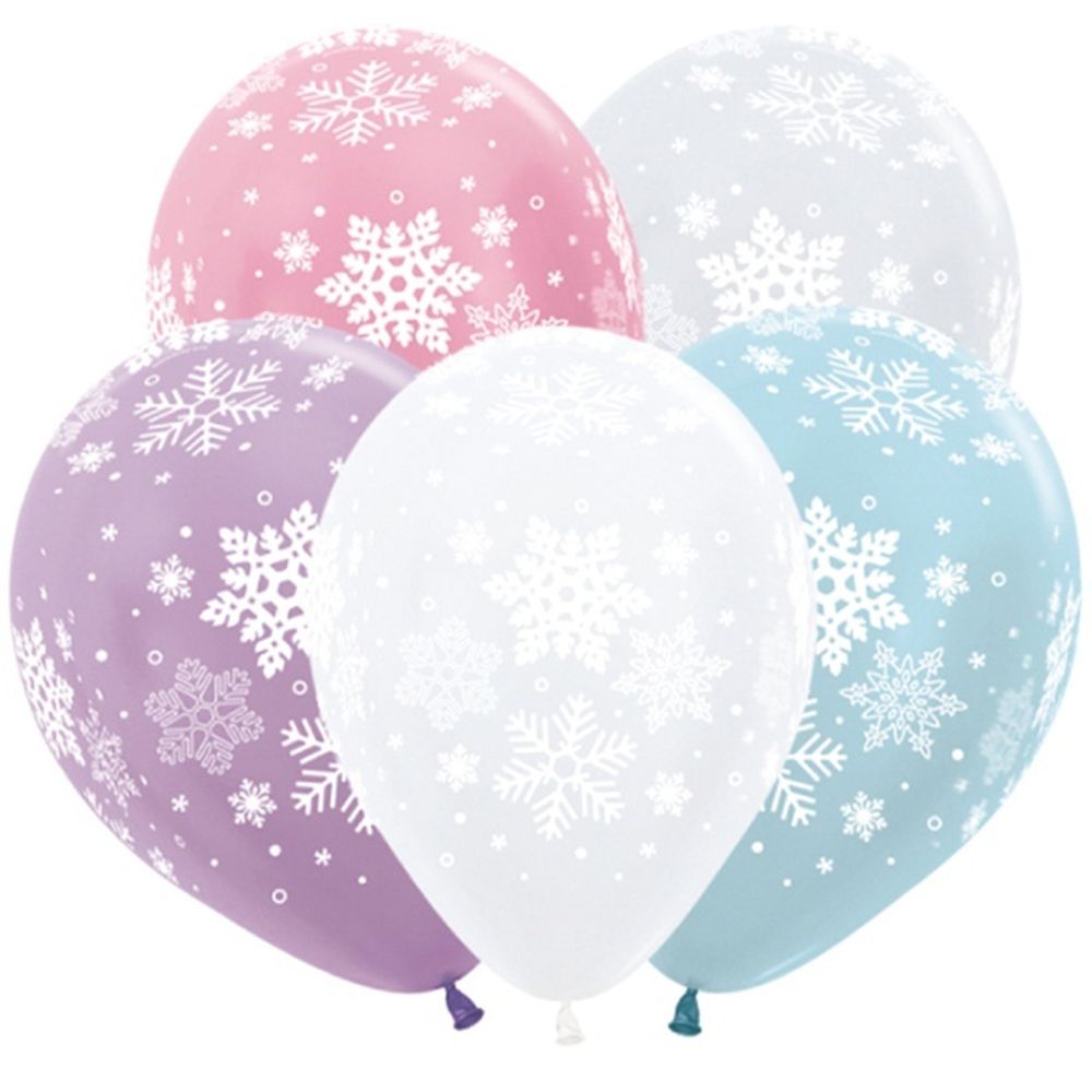 Воздушные шары Sempertex с рисунком Снежинки, 25 шт. размер 12&quot; #612148-25