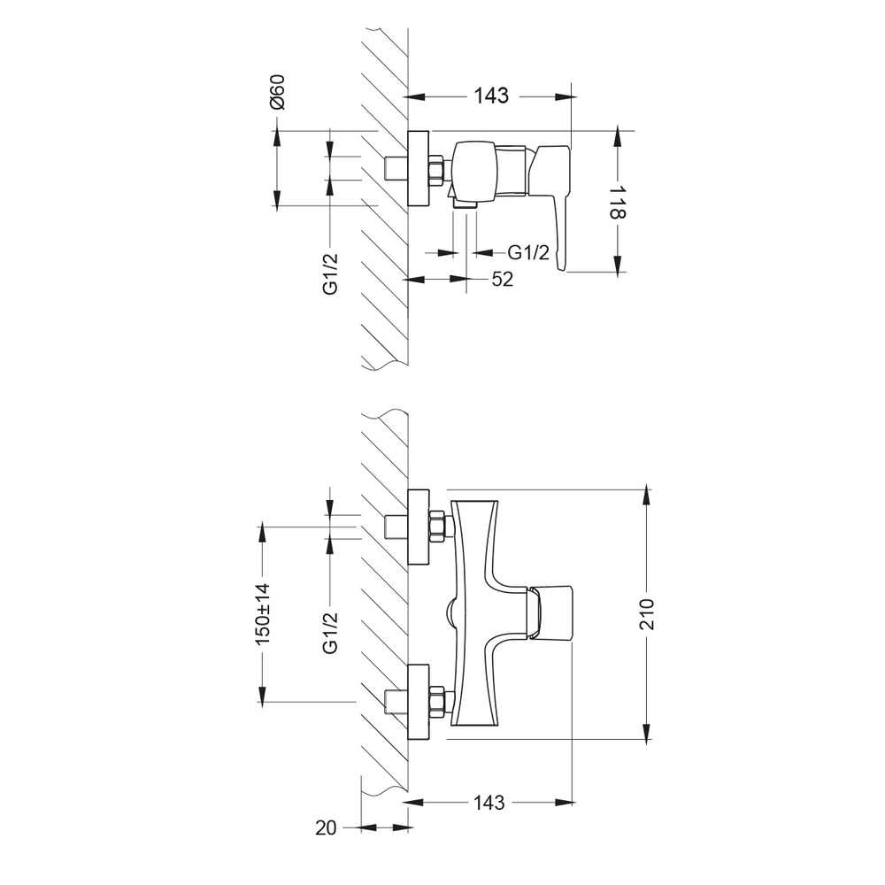 Смеситель для душа Lemark Evitta (LM0503C)