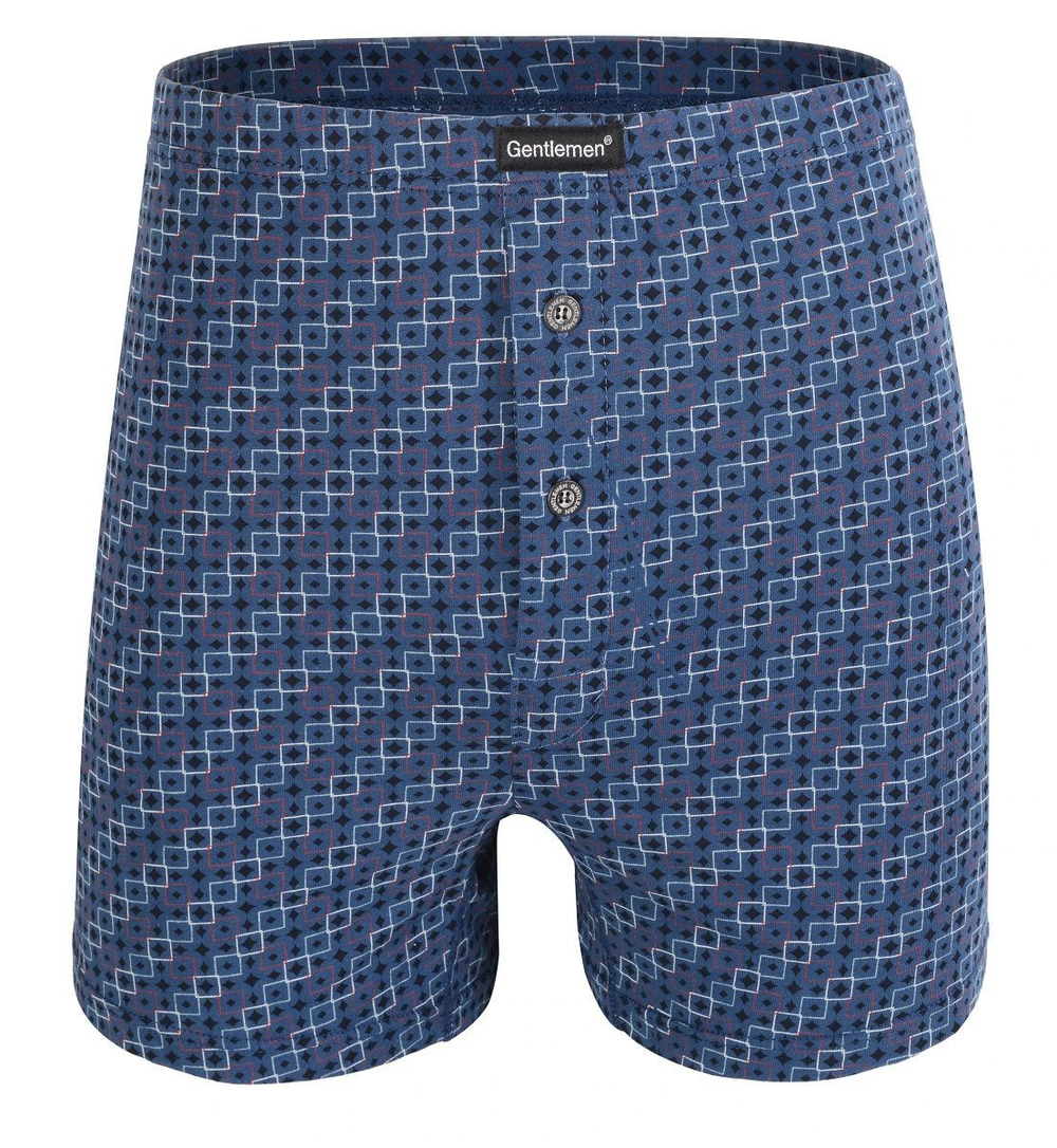 Мужские хлопковые боксеры с мелким принтом (Размер: M) (Цвет: синий)