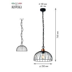 Светильник подвесной (подвес) Rivoli   1018-106 1 х Е27 40 Вт лофт - кантри