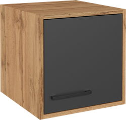 Шкаф-антресоль DIWO Кострома навесной 40x40х42 см, дуб вотан, антрацит, ручка черная