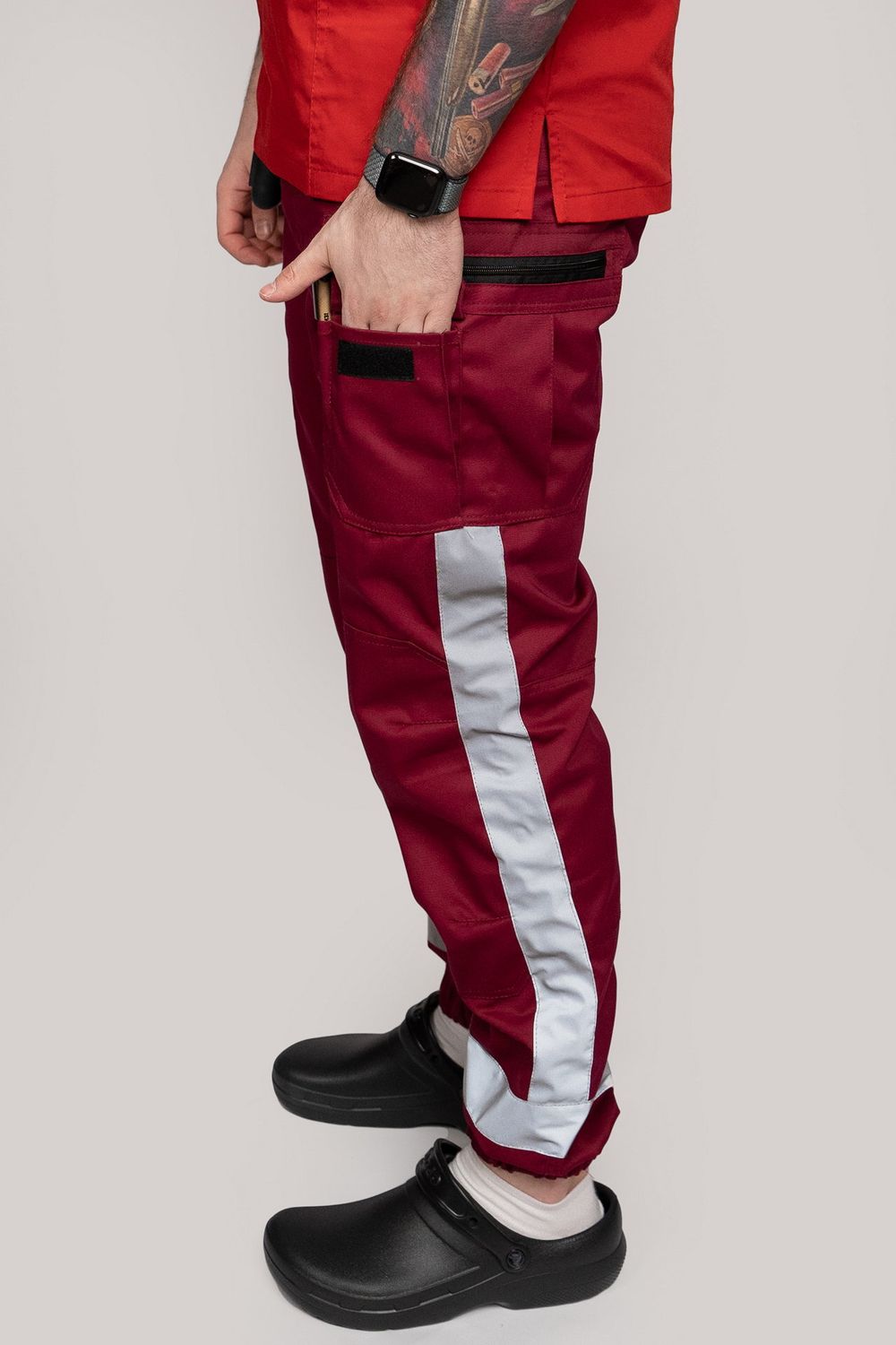 Брюки-джоггеры демисезонные мужские Скорая помощь MedicLine цв. БОРДОВЫЙ