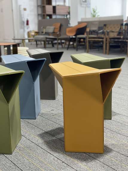 Табурет Atelier фисташковая экокожа