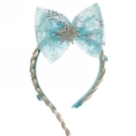 Ободок карнавальный с косичкой «Ледяной бантик»