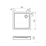 Душевой поддон Santek Палермо 80х80 квадратный белый 1WH302475