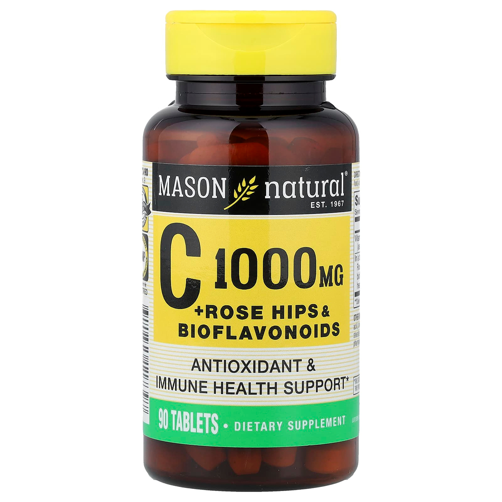 Mason Natural, витамин C с шиповником и биофлавоноидами, 90 таблеток