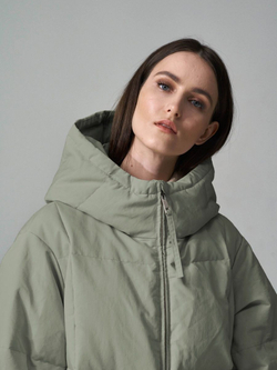 Пуховик длинный, хаки, SilverFox