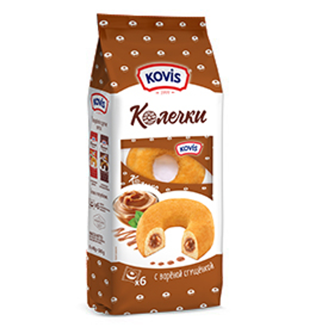 Колечки Kovis с кремом вареная сгущенка 240г (6шт)