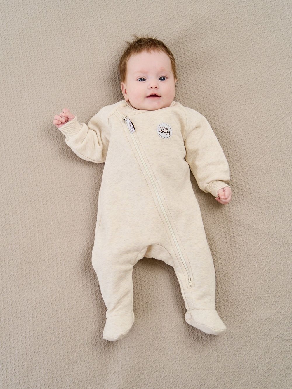 Комбинезон-косуха с закрытой ножкой "Ванильный пудинг" утепленный 0+